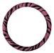 Iael Animal Print Steering Wheel Cover Pink and Black 38cm Plush 0