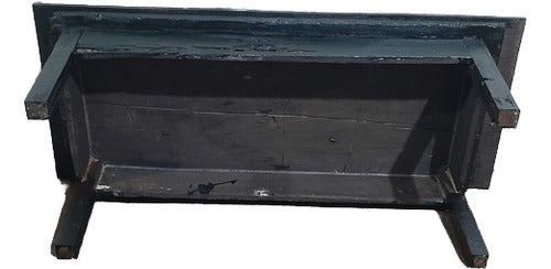 Antiguo Mesa Ratona Madera Negro 105x45x35cm 1