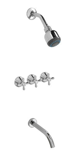 Piazza Village Shower Set + Basin Faucet with Built-in Spout 1