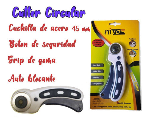 Cutter Rotativo Circular 45 Mm Corta Tela Goma Eva Cartón 0