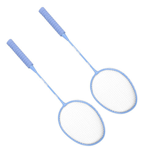 Conjunto De Raquetes De Badminton Azul Com Alça De Esponja D 5