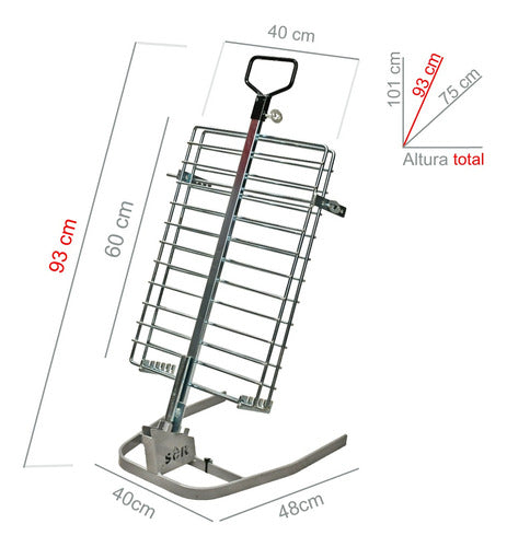 Grill Stake Book Style Grate 60x40 Drawn Iron SOR 1