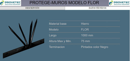 Provetec Puntas Flor Seguridad Protección Muros Pack 10u 5