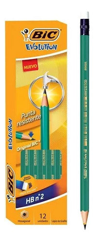 BIC Black Pencil Evolution HB No. 2 with Eraser - Pack of 12 0