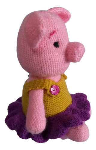 Artesanias con Sofy Chanchita, Amigurumi Hipoalergénico, Con Vestido Desmontable 3