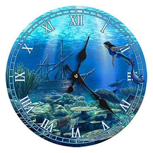 Sea Creations New Glass Wall Clock 13x13 Home Decoration 0