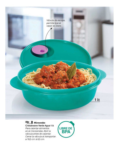 Tupperware® CristalWave 1L Microwave-Safe Container with Valve, BPA-Free 7