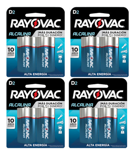 Rayovac D Alkaline Batteries Pack of 8 0