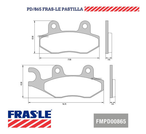 Fras-le Pastilla De Freno PD/865 Kawasaki KDX 200 E6 15/16 1