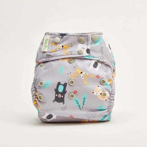 Reusable Eco-Friendly One-Size Cloth Diaper in Gray Forest Print 0