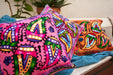 Handmade Decorative Embroidered Pillow Cover from India 40x40 cm 3