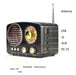 Radio Portátil Retro Am/fm/sd/bt/usb Batería Recargable 6