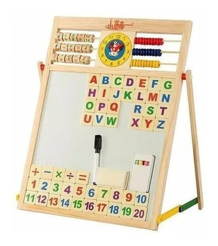 TGIMPORTACION Double-Sided Magnetic Teaching Board with Chalk and Marker for Kids 0