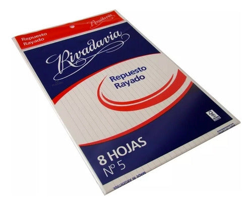 Rivadavia Ruled Refill Number 5 - Pack of 8 Sheets 0