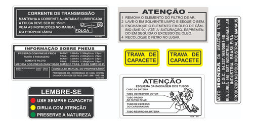 Adesivos  Advertência Honda Cg 125 1991 Vtg81 0