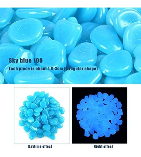 Atpwonz 100 Pieces of Rocks for Fish Tanks That Glow in Blue 3