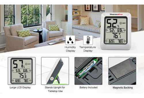 Termómetro Higrómetro Digital Thermopro Tp-50 Mide Humedad 5