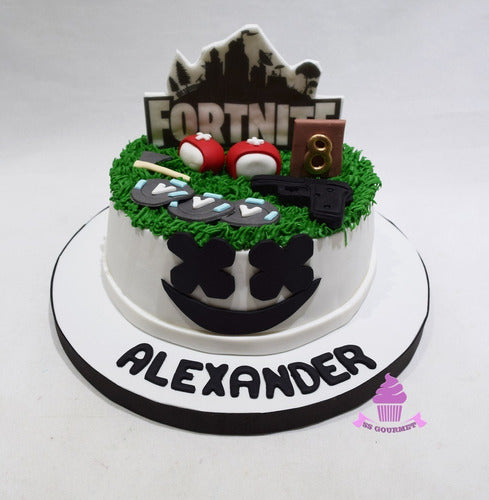 SS GOURMET Torta Tematica Fortnite Moneda Pavo Play - Marshmello 1