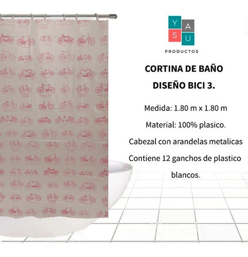 Modern PVC Shower Curtain Design with Metal Rings and Anti-mold Protector 10
