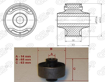 GSP Buje De Parrilla Inferior 01 (Gde) Honda CRV 02-04 0