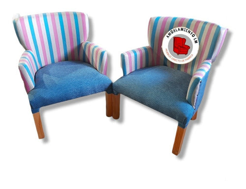 Set of 2 Armchairs with Armrests 8