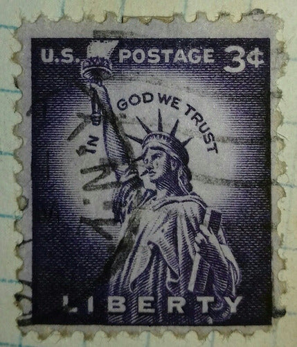 Sello E Unidos U.s. Postage 3 C In God We Trust Liberty 1954 1