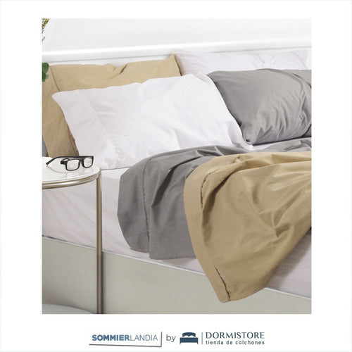 Palette Look Basic 100% Cotton King Size Sheets - White 1