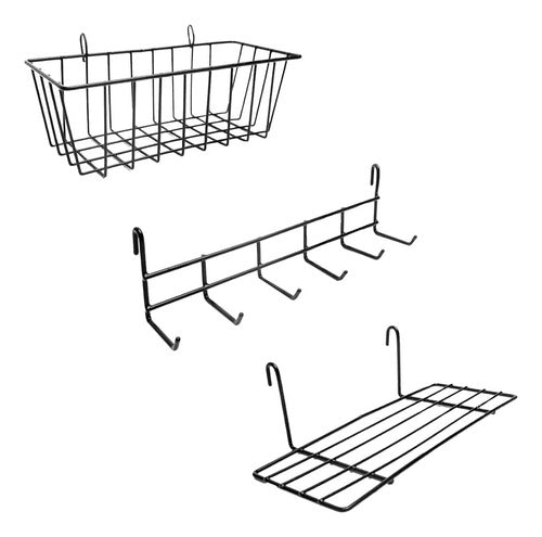 Odoxia Hanging Wall Basket, Hook Shelf, and Hanging Rack 0