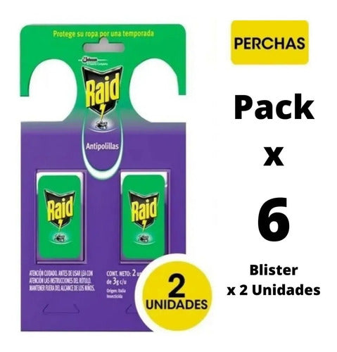 Raid Anti Polillas Percha - 6 Blister De 2 Perchas Cada Uno 0