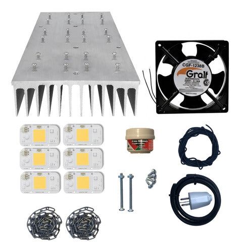 Combo Kit LED 300W Indoor Cultivation, Complete with Perforated Cables 9