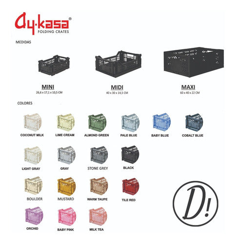 AY-KASA Foldable Stackable Midi Container Basket 43