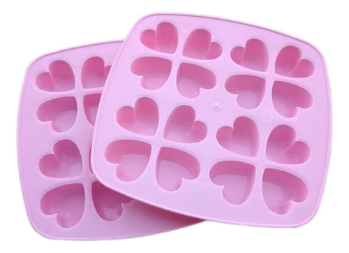 LaserShop Heart-Shaped Ice Cube Tray - Set of 2 0