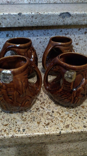 CABV 6 Beer Mugs + Antique Ceramic Jug with Label 1