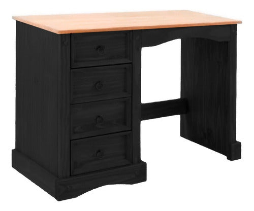 Milenio Muebles Escritorio Mesa Pc 4 Cajones Linea Mexicana Madera Maciza 3