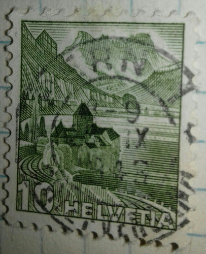 Sello Suizo Helvetia 10  Año 1943 0