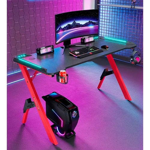 Generic Carbon Fiber RGB LED Gaming Desk 120x60-Carolinas S 2