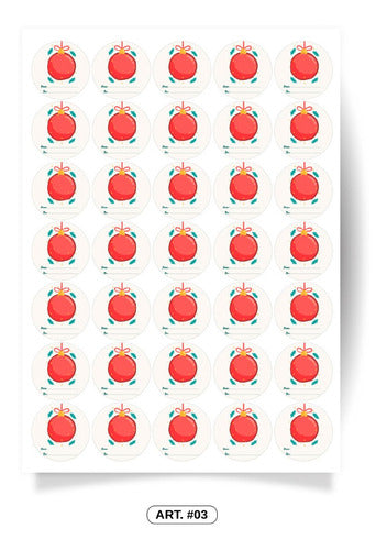 Generic Christmas Stickers - Sheet X35 Units Ø56mm 3