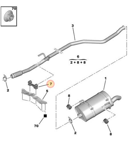 Soporte Tubo De Escape Peugeot 206 Y Compact Motor Dv4 1.4 2