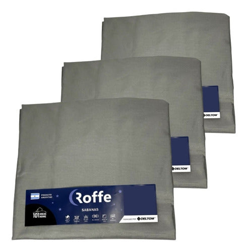 Pack of 3 Adjustable Queen Size Sheets 220 X 240 Cm - Roffe 21