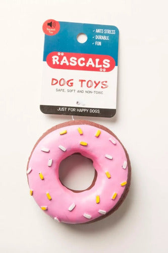 Rascals Vinyl Donut Dog Toy with Sound 9.5 0