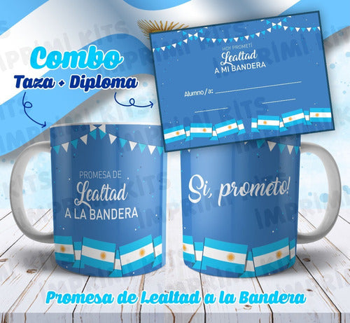 Imprimi Kits Combo Diseños Diplomas Y Tazas Jura Promesa A La Bandera 5