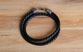 Braided Leather Choker Necklace - 40 cm Long Collar 7