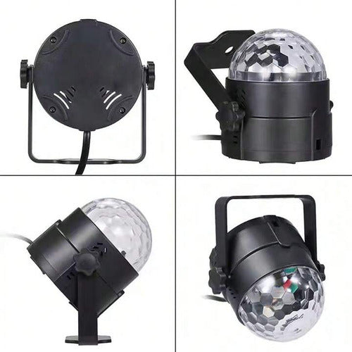 Bola De Luces Led Rgb Audioritmica Discoteca + Control Negro 4