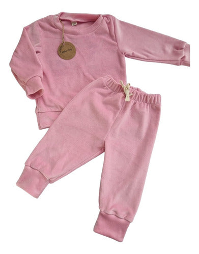 Ambar Kids Plush Baby Set with Round Neck Sweatshirt and Pants 2