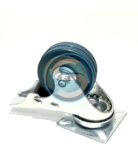 S73 Swivel Wheels with Brake 50mm Rubber-Metal 4 Units 2