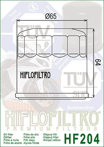 Filtro Aceite Honda Cb 600 Hornet Hiflo 03 13 Hf204 Ryd 1