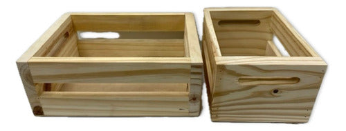 Cajón De Pino Caja De Madera Organizador 14x20 X6u 0