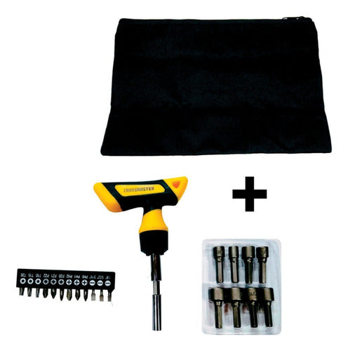 Set Kit Juego Destonillador Tipo T Trinquete 23 Piezas Bm 1