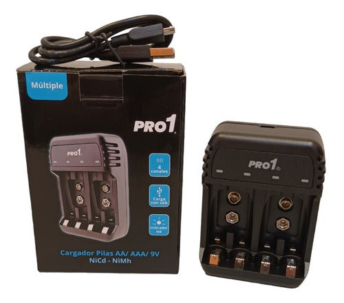 Probattery Pro1 USB Intelligent Charger 4 Channels AA/AAA/9V NiCd-NiMh 2