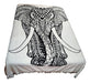 Indian Two-Plaza Bedspread Blanket, Elephants, Mandala 12